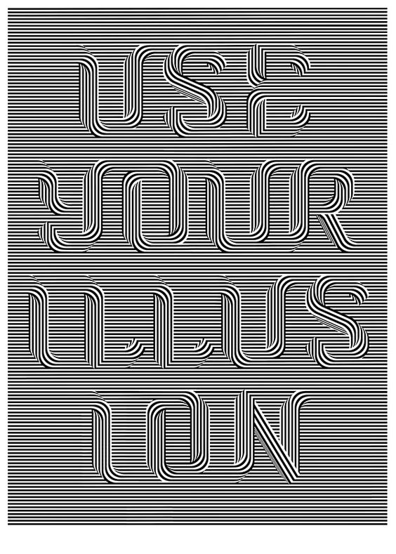 Like a maze to the finish line, text blended within with words “ABC15” USE YOUR ILLUSION on Behance