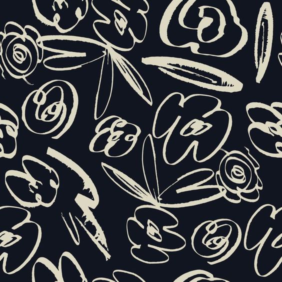 Download Simple abstract flower seamless pattern. Hand drawn vector botanical background illustration. Brush leaves and flowers. paint ink illustration with abstract floral motif. for free