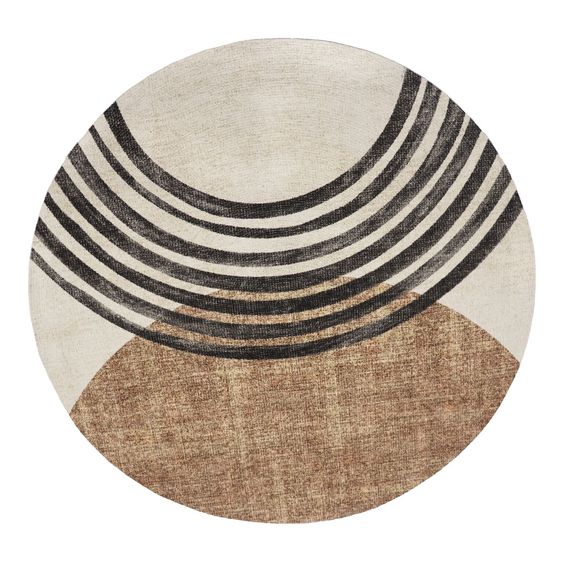 Zuma Round Black And Brown Modern Indoor Outdoor Area Rug – World Market