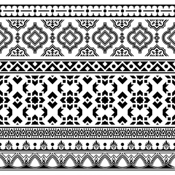 Ethnic Tribal Pattern Vector PNG Images, Ikat Geometric Ornament Illustration Design Islamic Seamless Pattern Tribal Ethnic Vector With Aztec Style In Black And White Color, Texture, Graphic, Abstract PNG Image For Free Download