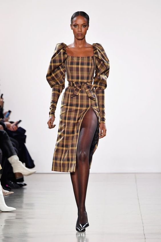 A model walks the runway for the Laquan Smith fashion show during New…