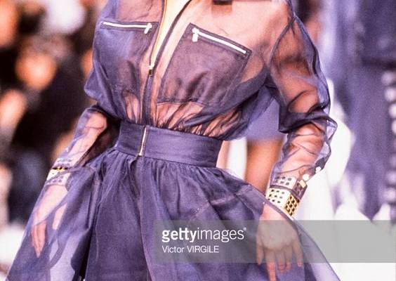 Helena Christensen walks the runway at the Claude Montana Ready to...