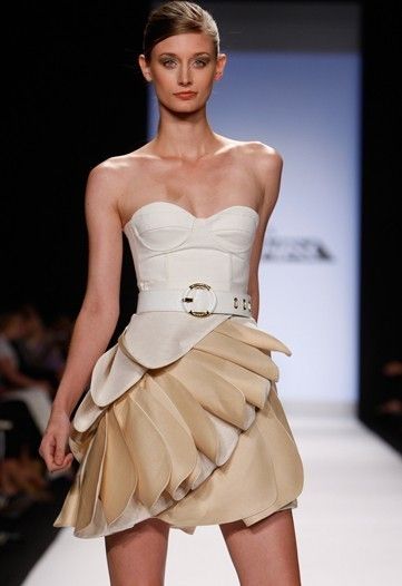 Project Runway season 5 designer Leanne Marshall shows her collection at Bryant Park for New York’s Fashion Week.