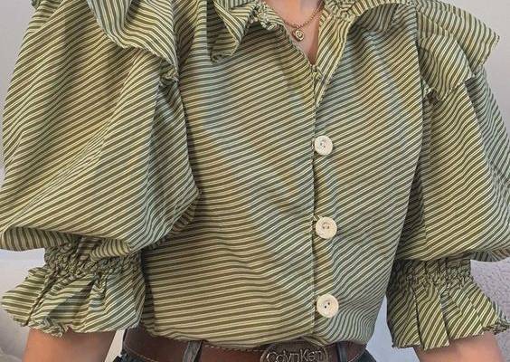 Vintage Shirt Balloon Sleeve | Fashion Tops Blouse Style 2023