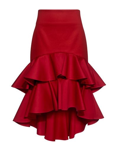 Kristyn High-Low Layered Ruffled Skirt by Designer Alexis