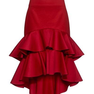 Kristyn High-Low Layered Ruffled Skirt by Designer Alexis