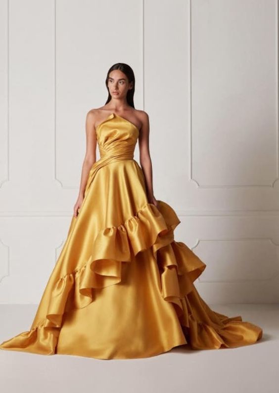 Taffeta Asymmetrical Pleated