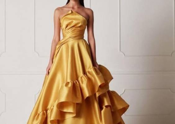 Taffeta Asymmetrical Pleated