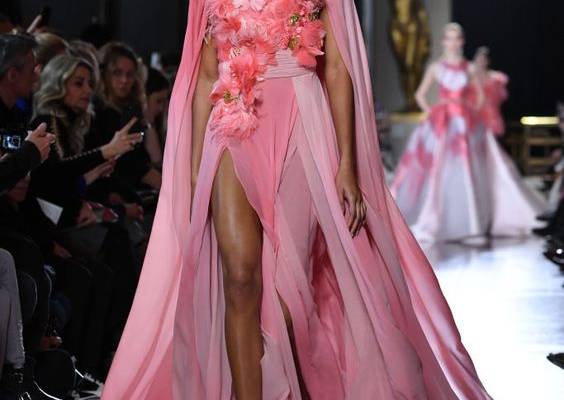 A model walks the runway during the Elie Saab Spring Summer 2019 show...