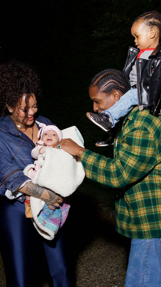 See the first photos of Rihanna and A$AP Rocky’s growing family here.