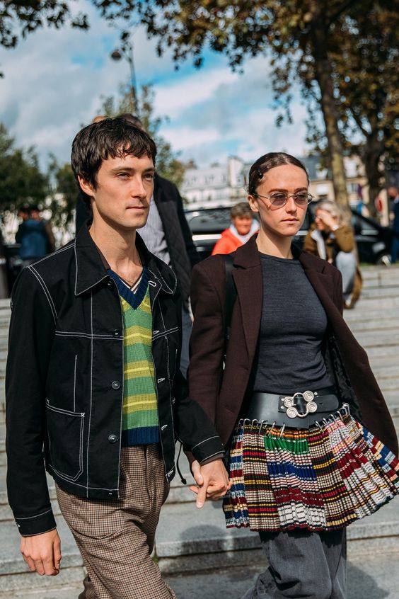 From color-blocking and clashing prints to dresses layered over pants, these street-style looks felt newly experimental. Tap to see the best looks.