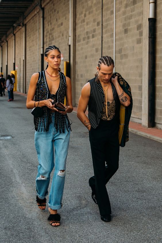 From color-blocking and clashing prints to dresses layered over pants, these street-style looks felt newly experimental. Tap to see the best looks.