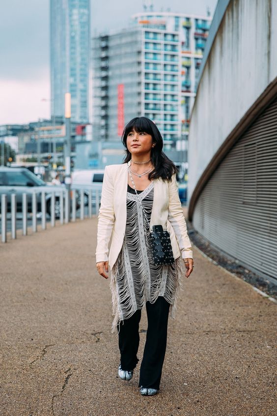 From color-blocking and clashing prints to dresses layered over pants, these street-style looks felt newly experimental. Tap to see the best looks.