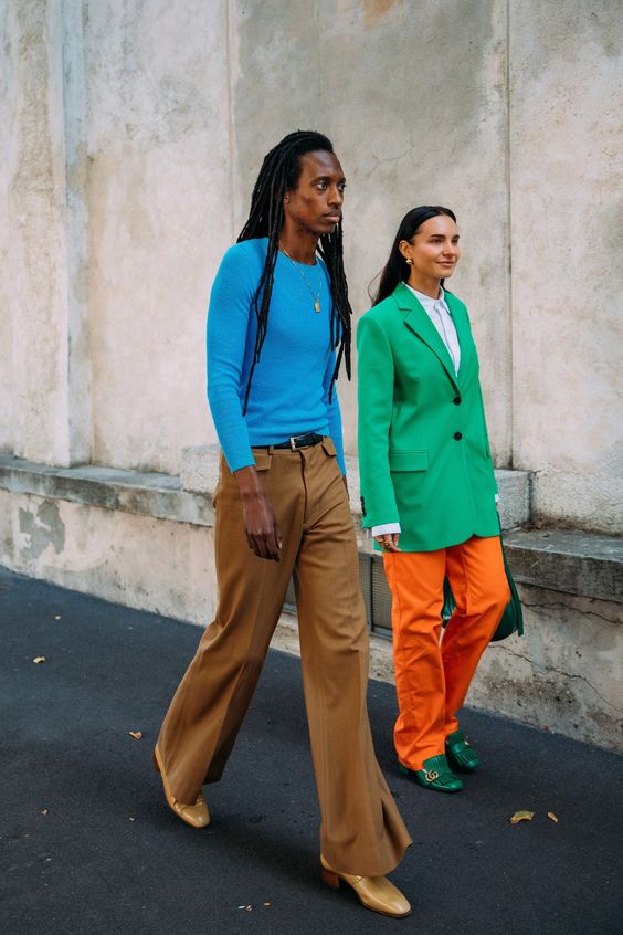 From color-blocking and clashing prints to dresses layered over pants, these street-style looks felt newly experimental. Tap to see the best looks.