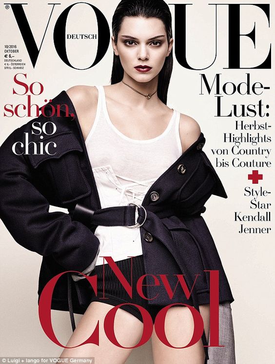 No bra here: On the October cover of German Vogue she went bra-free, showing her…