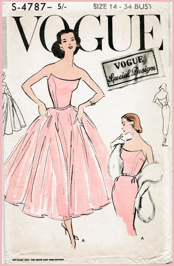 1950s 50s cocktail dress evening ball gown Vintage Sewing