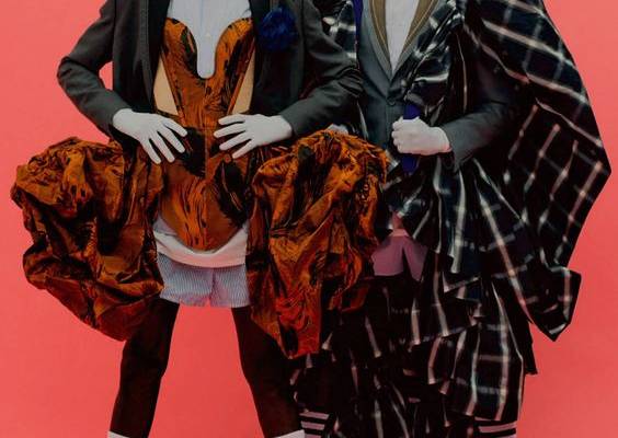 In front of the lens of photographer Rafael Pavarotti, two models Malick Bodian and Khadim Sock posed for a studio editorial on Vogue Hommes Paris’ Fall/Winter