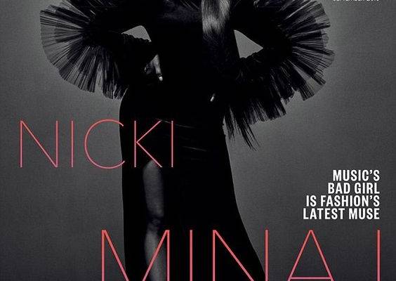Nicki Minaj stuns in dramatic bold black gown on cover of Vogue Arabia
