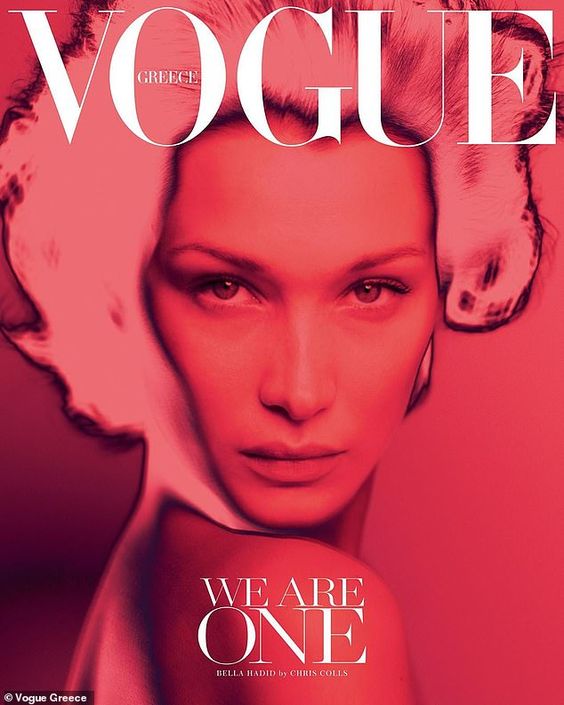 Bella Hadid wears minimal makeup as she poses for Vogue Greece