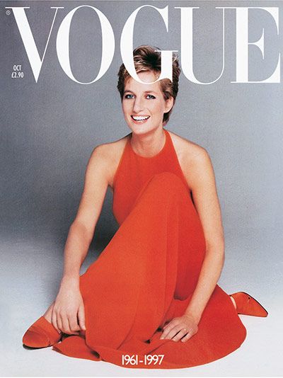 British Vogue had a great influence on Princess Diana and the development of her style. Then fashion director Anna Harvey worked as Diana’s wardrobe adviser from the announcement of her engagement until her death on 31 August 1997, so the magazine wanted to pay tribute. Though the issue deadline had passed, editor Alexandra Shulman asked photographer Patrick Demarchelier for a picture. He picked this previously unpublished portrait and then flew to London to attend the funeral.