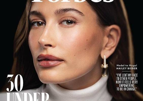 Hailey Bieber celebrates being featured on Forbes 30 Under 30 cover