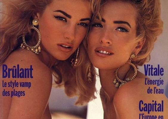 June/July 1990 — “Vogue/Paris” |  Elaine Irwin (L) from Ford w/ Tatjana Patitz from Viva, shot by Bruce Weber 💠 Tatjana (b. 25 March 1966 in Hamburg, Germany 🇩🇪 ) is a German model/actress who achieved internat’l prominence in the 1980s–1990s representing fashion designers on runways