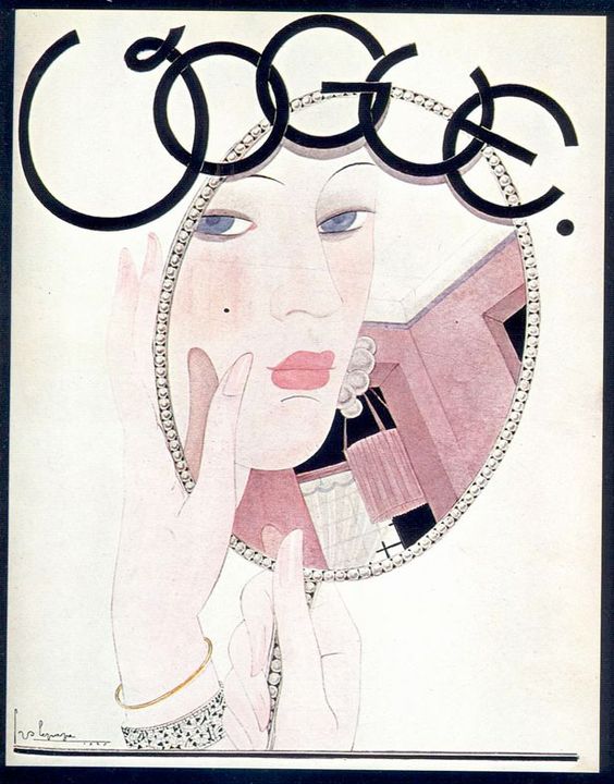 VOGUE  November 1927  Artist: George Lepape  | After studying at the Ecole des Arts Décoratifs in Paris, Lepape produced innumerable Art Deco illustrations.