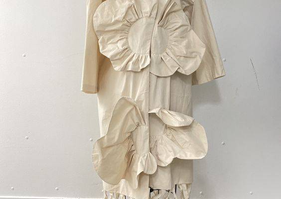Oversized Toale Trench Coat with Large Flower Design and cut outs (MFA Design: Chuqiao Wang SP19) W62502285