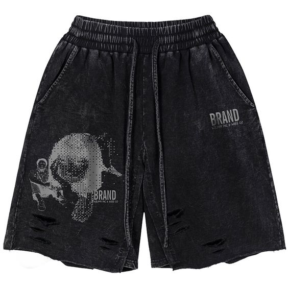 Looking for a stylish and comfortable pair of shorts for the summer season? Look no further than our collection of unisex distressed denim shorts with a tie-dye wash and fun prints. These shorts feature a loose fit with an elastic waistband and an adjustable drawstring for the perfect fit. The high-waisted design adds to the retro appeal of these shorts, while the tie-dye wash on the waistband gives them a unique and edgy look. Made from 100% high-quality washed cotton, these shorts are durable,