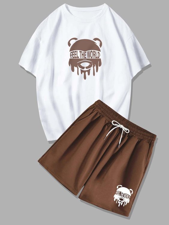 Guys Letter Cartoon Bear Graphic Tee