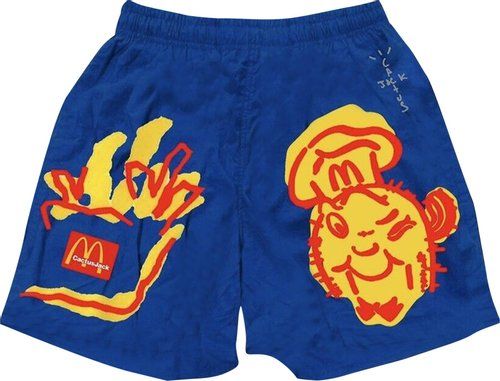 Cactus Jack by Travis Scott x McDonald's Illustration Shorts 'Blue' | GOAT