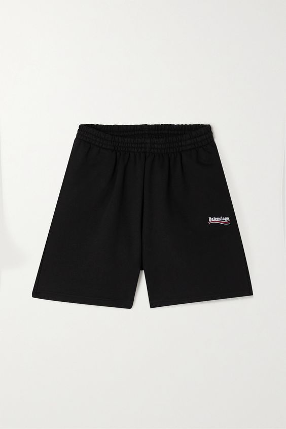 Balenciaga’s shorts are embroidered with its recurring poster-style logo. They’re made from comfortable, fleece-backed cotton-jersey and have a drawstring waistband. The loose, wide-leg fit gives them a relaxed look.