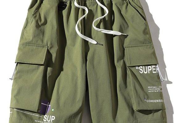 Fashion Men's Elastic Waist Shorts With Multi-Pocket / Stylish Casual Clothing Black / XXL