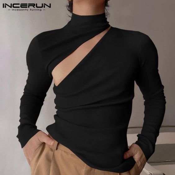 12.09US $ 34% OFF|Incerun Streetwear Mens | Incerun Men Shirt Black | Incerun Mens Clothing – Fashion Men – Aliexpress