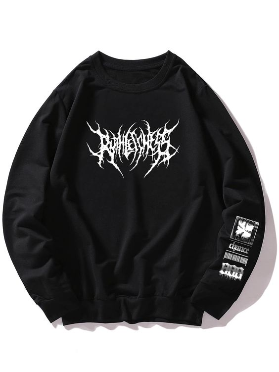 Black Casual Collar Long Sleeve Polyester Graphic,Letter Pullovers Embellished Slight Stretch  Men Hoodies