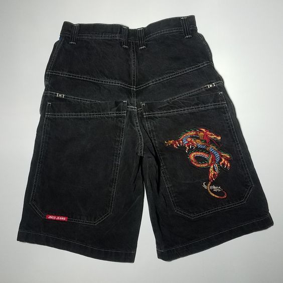 JNCO JORTS DRAGON PRINT 2000S SKATE STYLE