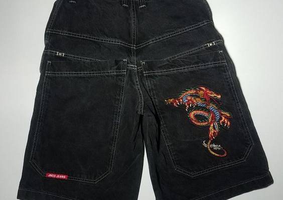JNCO JORTS DRAGON PRINT 2000S SKATE STYLE