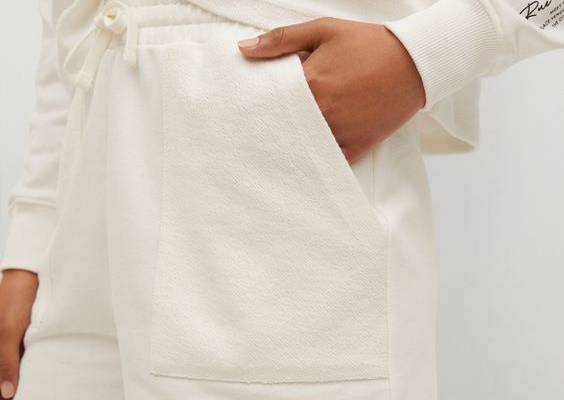 Cotton shorts with message -  Woman | Mango India