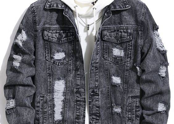 Grey Casual Collar Long Sleeve Denim Plain Other Embellished Non-Stretch  Men Clothing