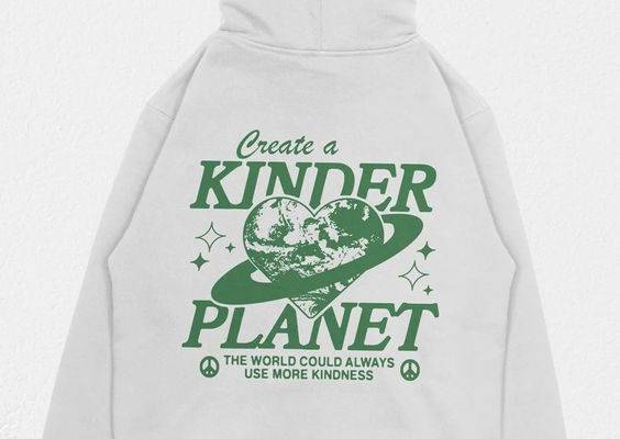 Kinder Planet Hoodie White Easy 30 day return policy