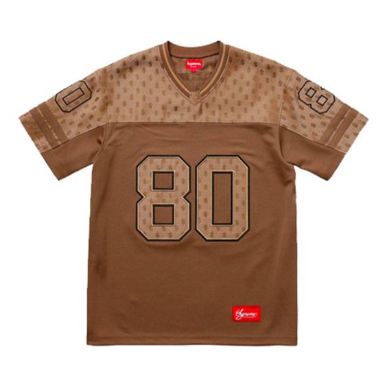 SUPREME Supreme SS18 Monogram Football Jersey Brown Tee T-shirts