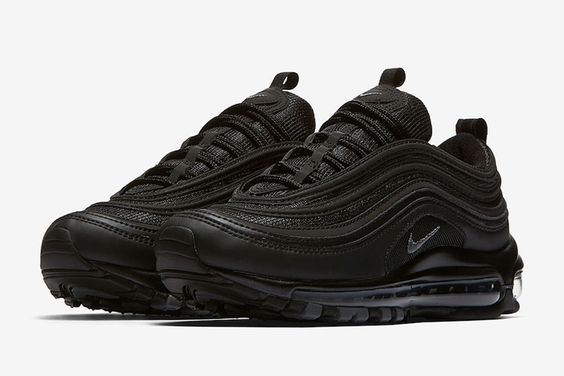 Nike designers committed to the darkly dipped colorway of this Nike Wmns Air Max 97 ‘Triple Black,’ managing to conceal the silhouette’s 3M reflective elements. Almost every other element of the OG style, however, remains the same. The upper starts with a jet-black mesh on the tongue, with traditional wavy overlays in leather. The color continues from top to bottom, with the exception of slightly lighter branding on the side, heel, tongue and insole.Push your style full speed ahead with the