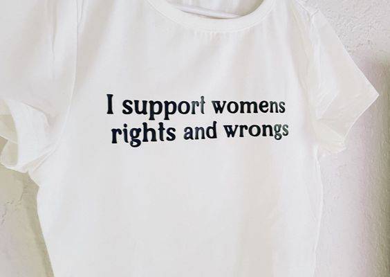 I support women rights and wrongs Y2K baby tee