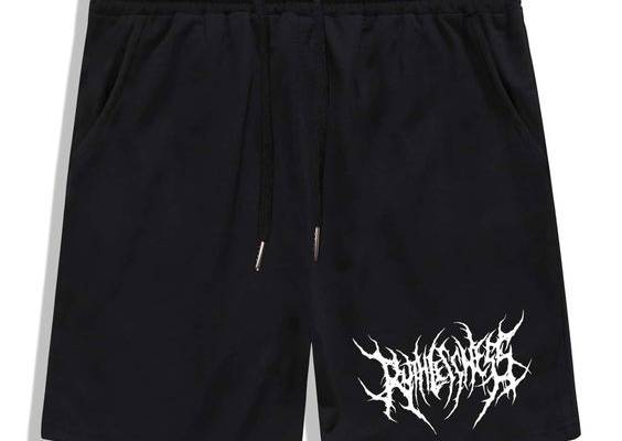 Black Casual Collar  Fabric Graphic Straight Leg Embellished Slight Stretch Summer Men Clothing