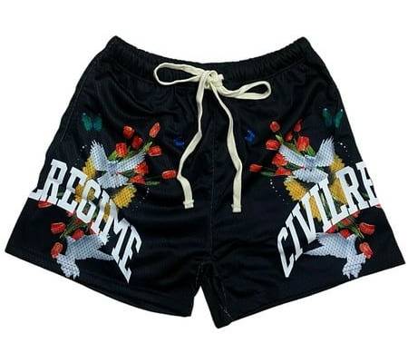 Civil Regime men's mesh shorts by Darc Sport Screen print front and rear Mesh material Rear pocket Drawstring closure 16