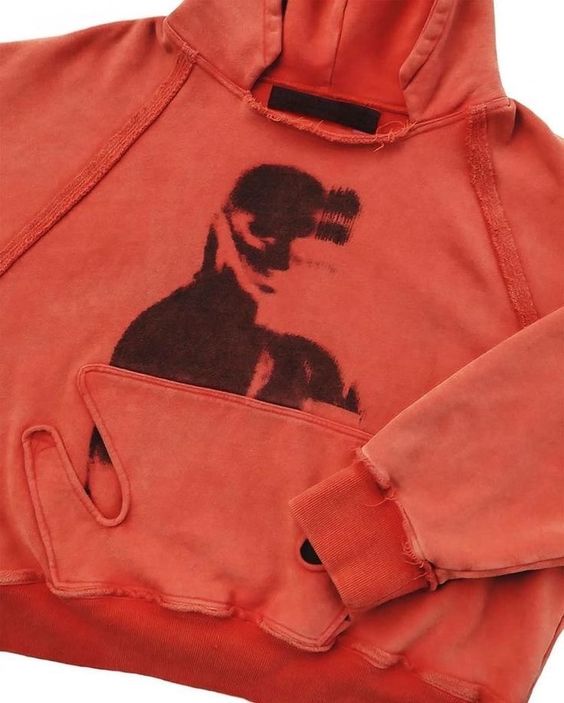 ORANGE DETAILED HOODIE Y2K