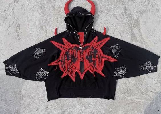 Winged goth hoodie