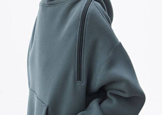 Shop Alexander Wang Wash   Go Dense Fleece Zipper Hoodie In Asphalt