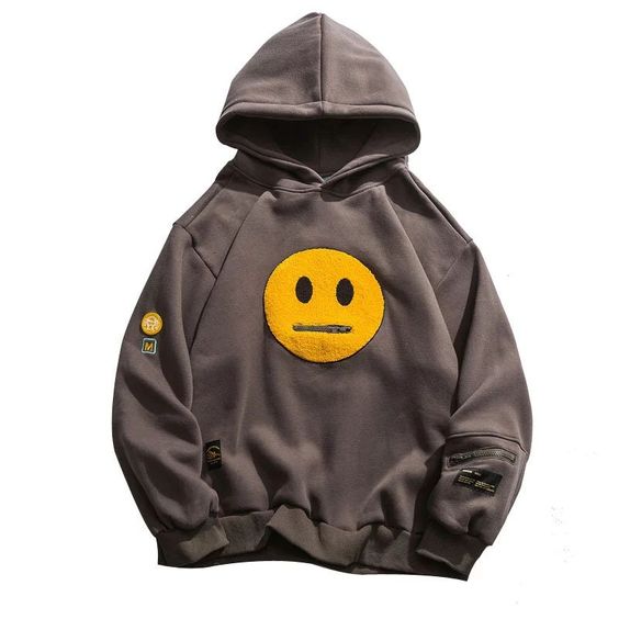 * RUNS 1-2 SIZES SMALL, PLEASE COSNIDER ORDERING BIGGER THAN USUAL *SIZE CHART/GUIDE IS IN THE LAST PICTURE Cool and Stylish Smiley Face Patchwork hoodie, made of high-quality cotton blend and polyester materials.  Fabric: Cotton