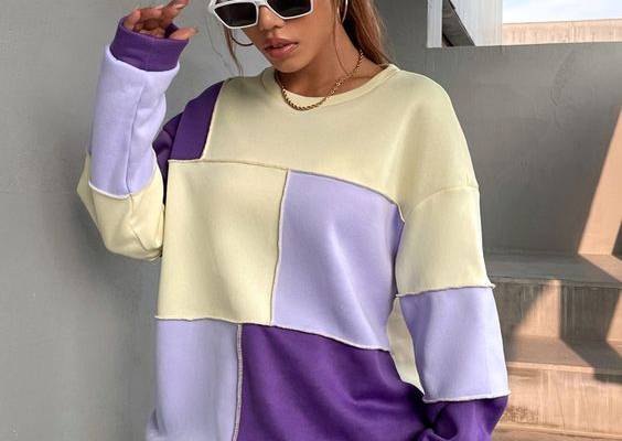 Drop Shoulder Cut And Sew Pullover